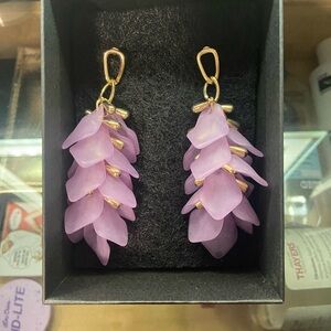 Purple flower earrings